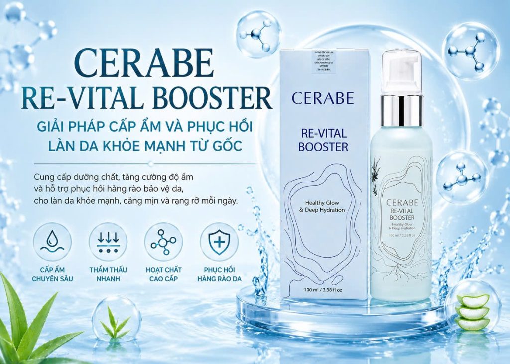 CERABE RE-VITAL BOOSTER – GIẢI PHÁP CẤP ẨM VÀ PHỤC HỒI LÀN DA KHỎE MẠNH TỪ GỐC