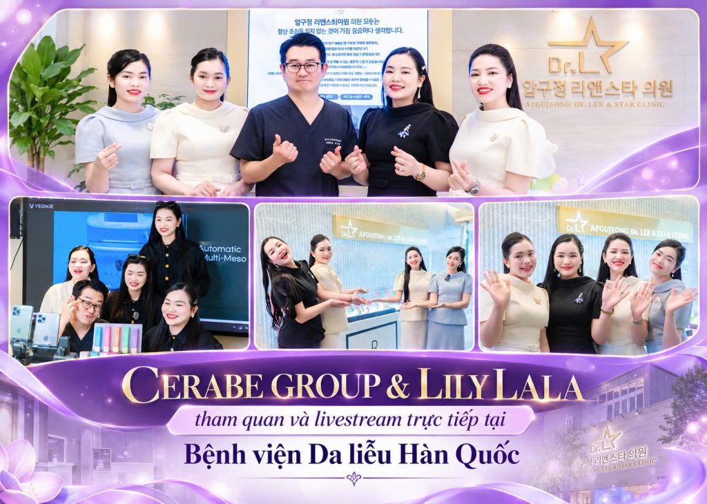 CERABE GROUP & LILY LALA tham quan và livestream trực tiếp tại Bệnh viện Da liễu Hàn Quốc