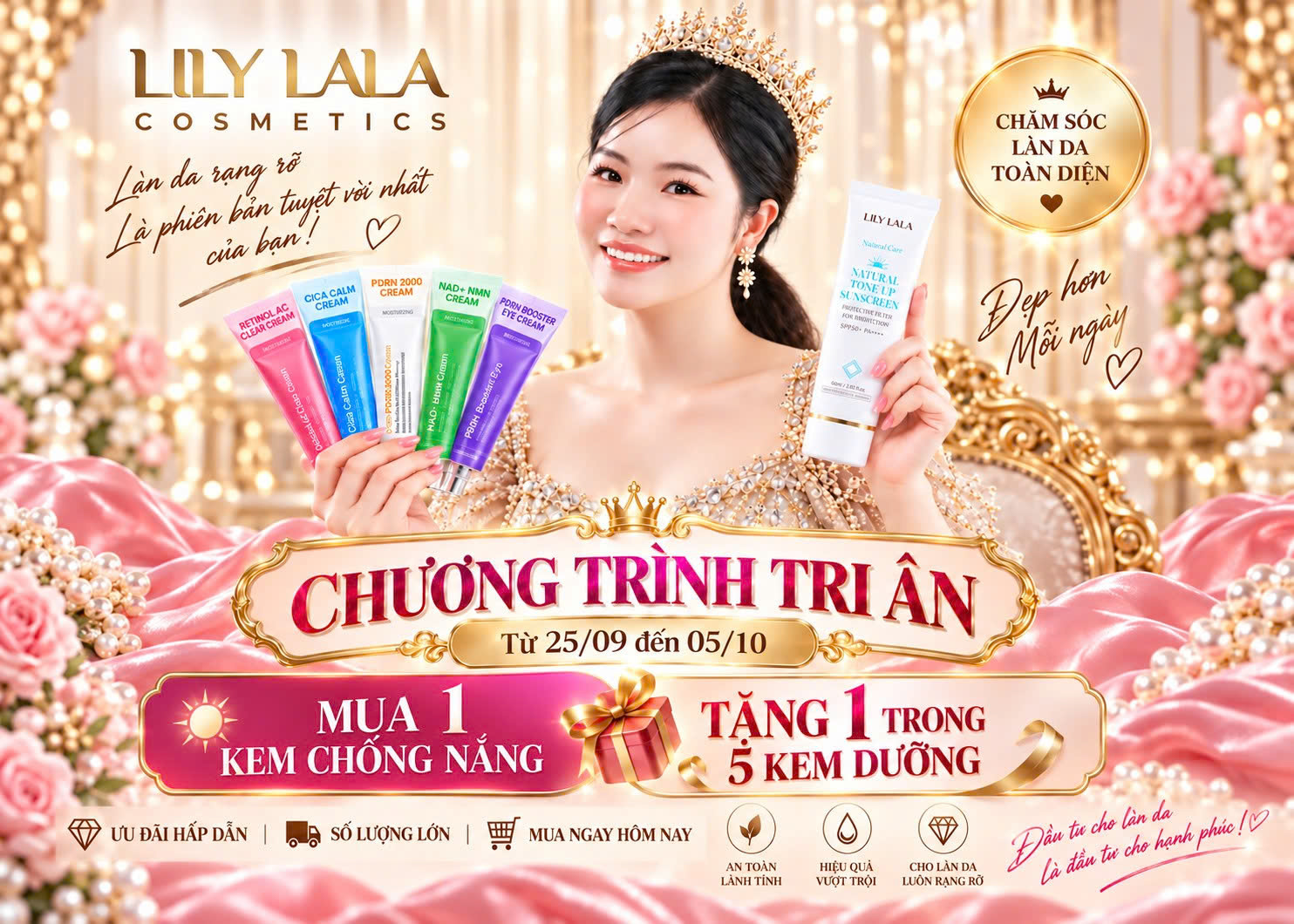Chương trình ưu đãi khi mua kem chống nắng vật lý Lily Lala