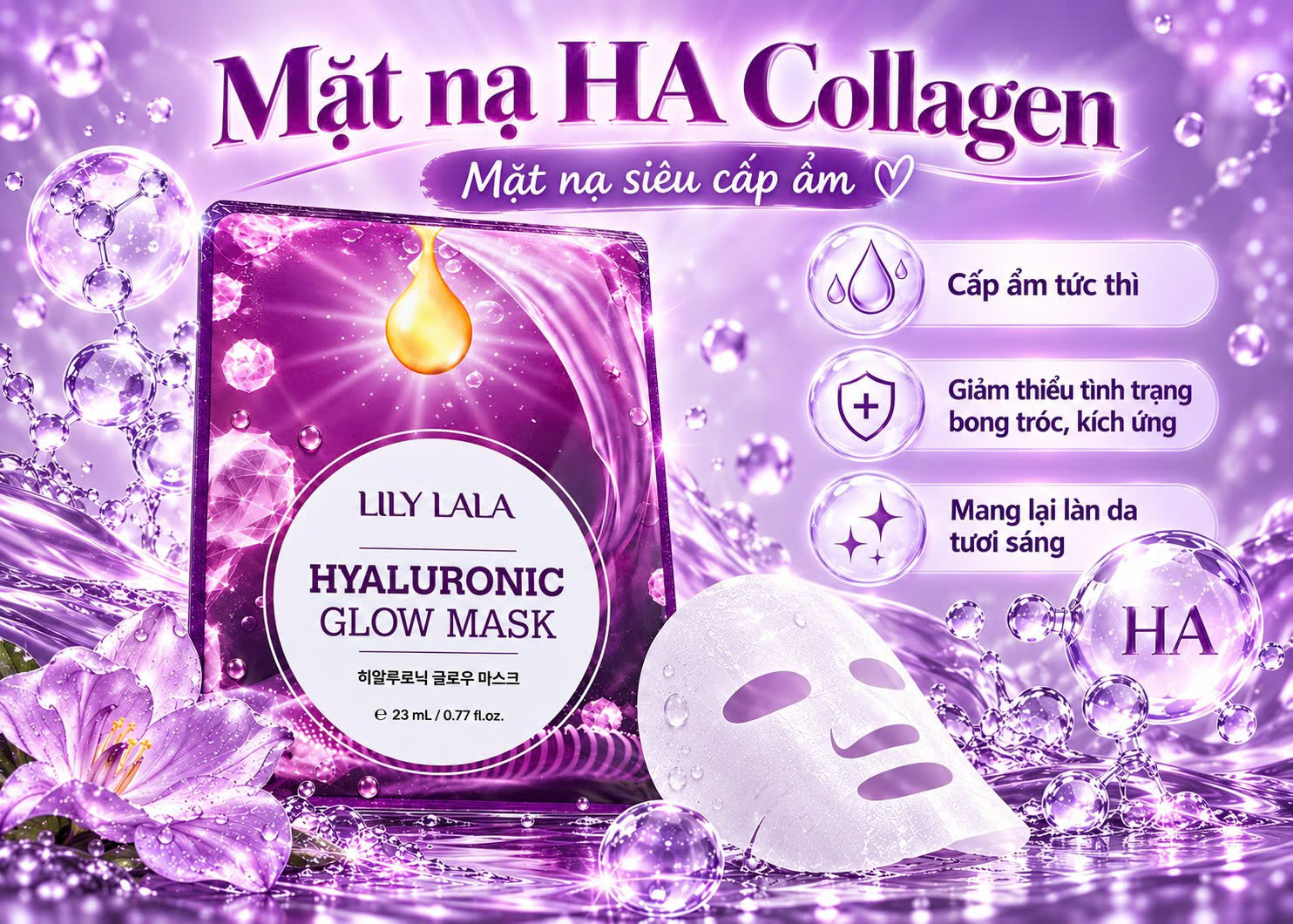 Mặt nạ HA Collagen siêu cấp ẩm