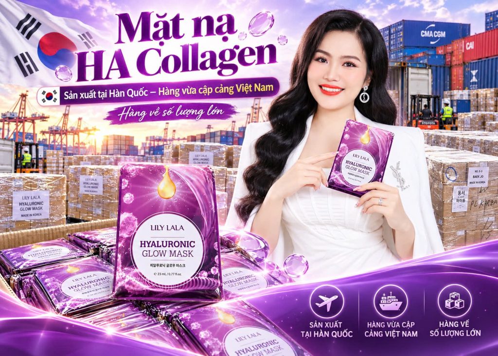 Mặt nạ HA Collagen sản xuất tại Hàn Quốc – Hàng vừa cập cảng Việt Nam