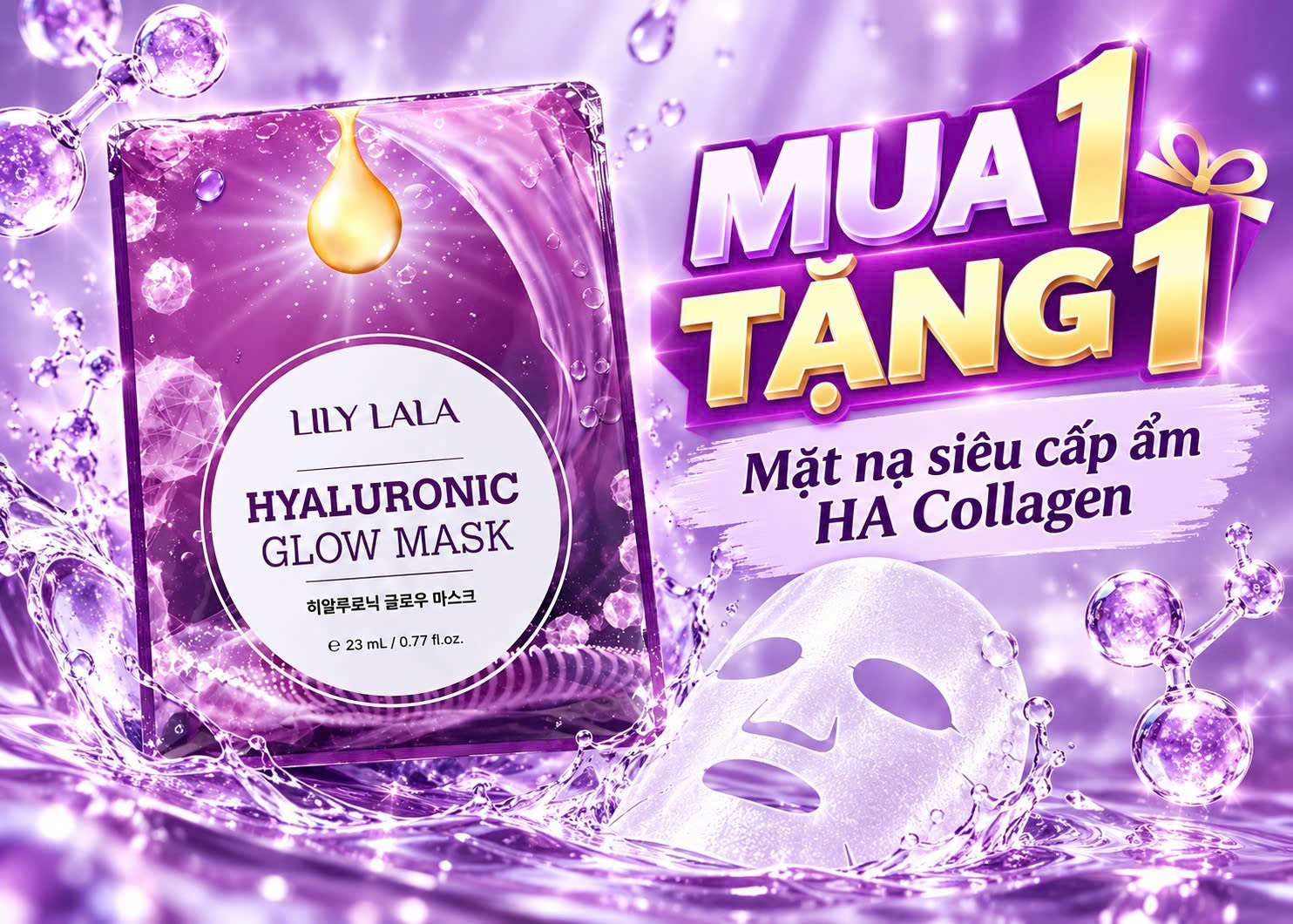Chương trình ưu đãi Mua 1 tặng 1 mặt nạ HA Collagen